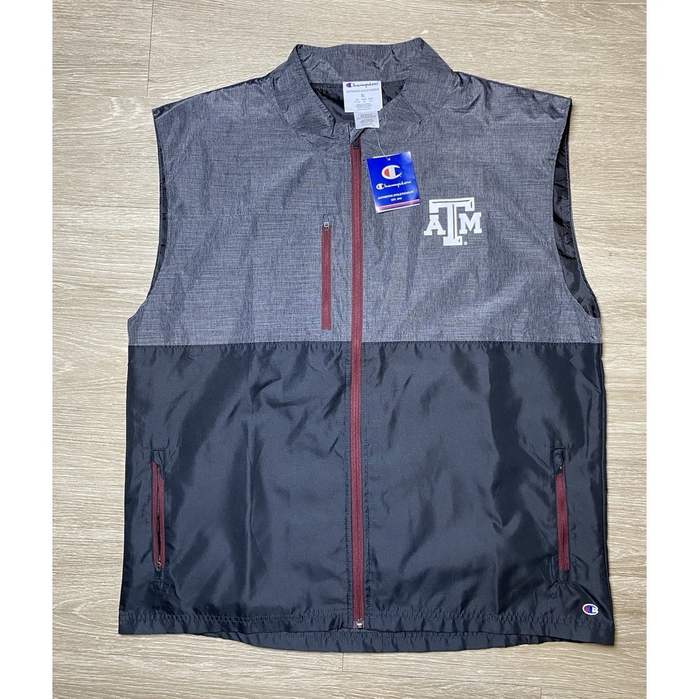 Men's Size 2XL Texas A&M Aggies Champion NCAA Windbreaker Performance Vest *NEW